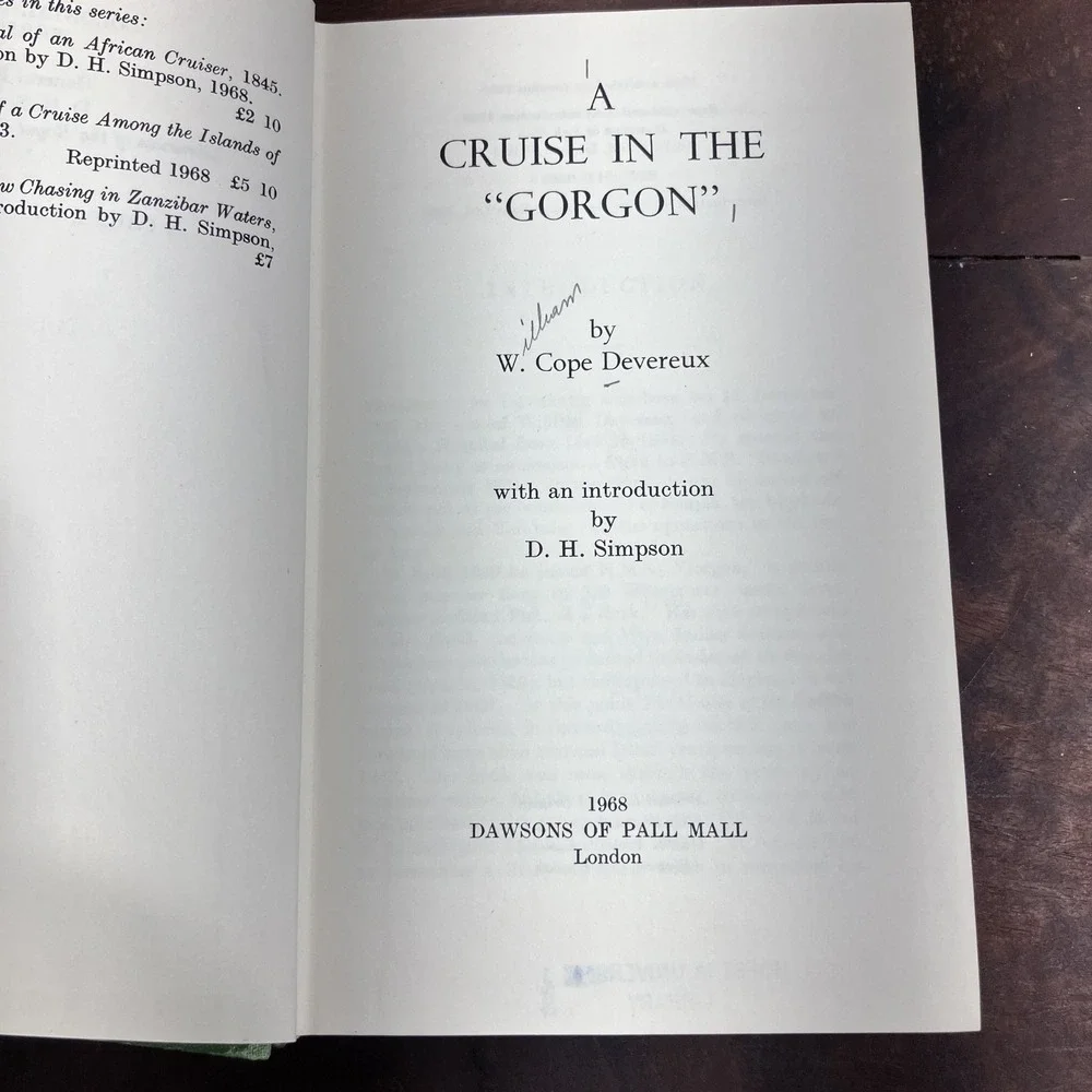 Vintage A Cruise In The Gorgon W. Cope Devereux 1968 Hardcover Colonial History